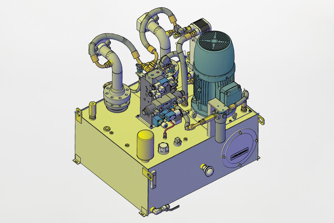 Pic #0 - Hydraulic system for drive and control Plastic injection moulding machine