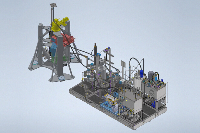 Pic #0 - Test bench for BHT drill rod block simulation in drilling